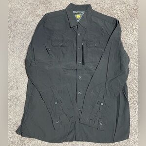 Men’s Eddie Bauer Atlas Exploration fishing long sleeve charcoal gray size L